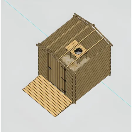 Casetta WC a Secco Legno Abete Persone con Mobilità Ridotta 210x221 cm