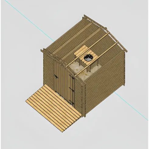 Casetta WC a Secco Legno Abete Persone con Mobilità Ridotta 210x221 cm