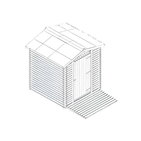 Casetta WC a Secco Legno Abete Persone con Mobilità Ridotta 210x221 cm