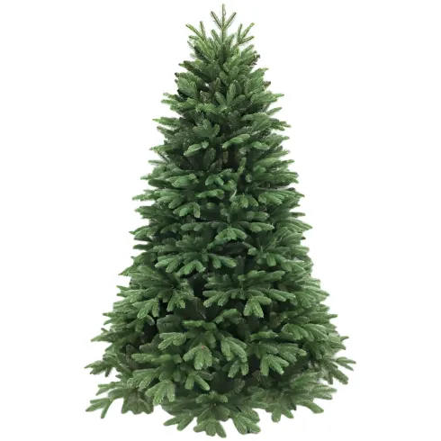 Albero di Natale 210 cm Verde PE PVC Effetto Realistico Base 140 cm