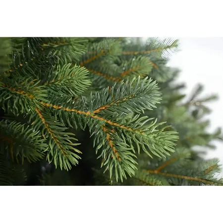 Albero di Natale 210 cm Verde PE PVC Effetto Realistico Base 140 cm