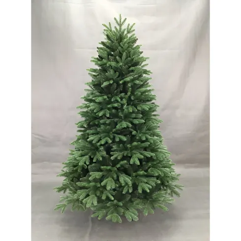 Albero di Natale 210 cm Verde PE PVC Effetto Realistico Base 140 cm