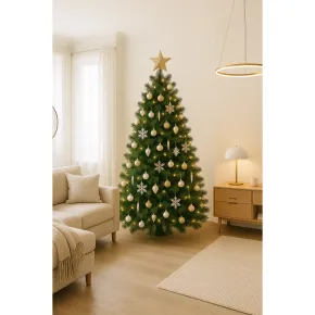 Albero di Natale Alto 150 cm Folto Verde Base 110 cm Rami Realistici 2
