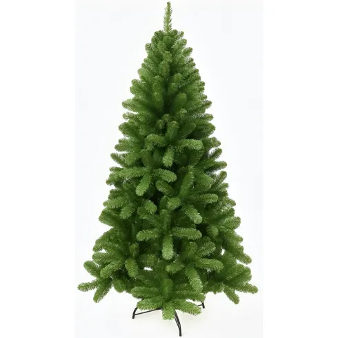 Albero di Natale Verde PVC Altezza 240 cm Base 135 cm Folto Leggero