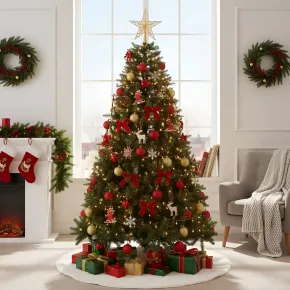 Albero di Natale Altezza 200 cm Folto Realistico PVC con Base a Croce 2