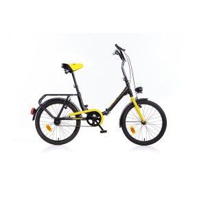 Bicicletta 20 Pollici Pieghevole Borsa Aurelia Nero da Passeggio Fanali Adulto