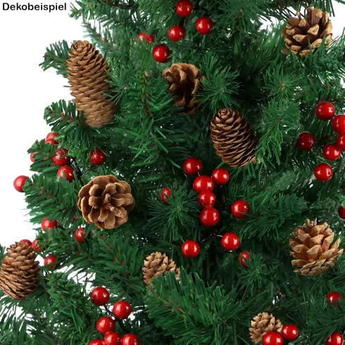 Albero di Natale Altezza 200 cm Folto Realistico PVC con Base a Croce
