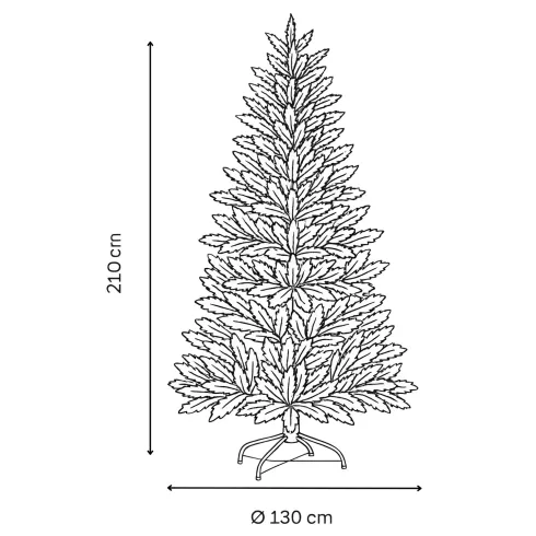 Albero di Natale Altezza 210 cm Ø130 cm Verde PE PVC Rami Realistici