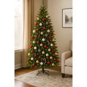 Albero di Natale Altezza 210 cm Ø130 cm Verde PE PVC Rami Realistici 2