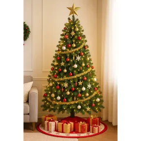 Albero di Natale Alto 240 cm Folto Verde Base 160 cm Rami Realistici 2