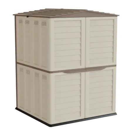 Casetta Attrezzi Plastica Beige Antipioggia da Giardino 151x146 cm