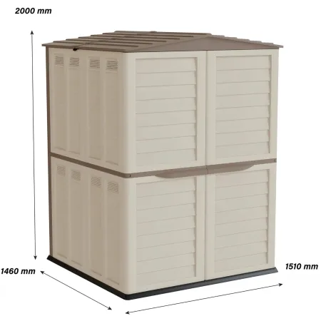 Casetta Attrezzi Plastica Beige Antipioggia da Giardino 151x146 cm