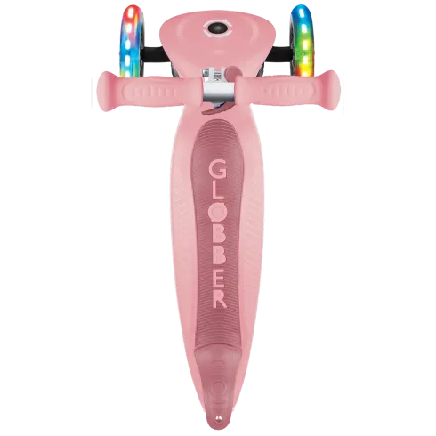Monopattino 3 Ruote Bambini Rosa Pastello Pieghevole Luci LED 50 kg