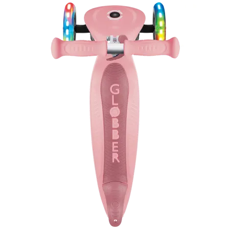 Monopattino 3 Ruote Bambini Rosa Pastello Pieghevole Luci LED 50 kg