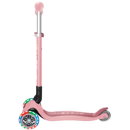 Monopattino 3 Ruote Bambini Rosa Pastello Pieghevole Luci LED 50 kg