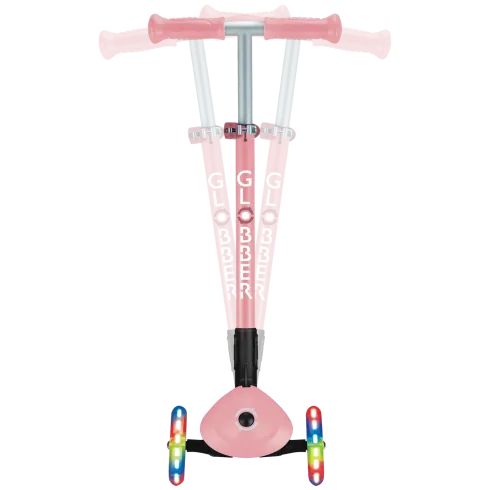 Monopattino 3 Ruote Bambini Rosa Pastello Pieghevole Luci LED 50 kg