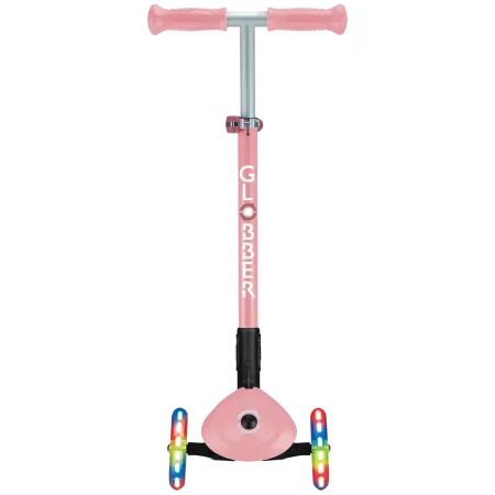 Monopattino 3 Ruote Bambini Rosa Pastello Pieghevole Luci LED 50 kg