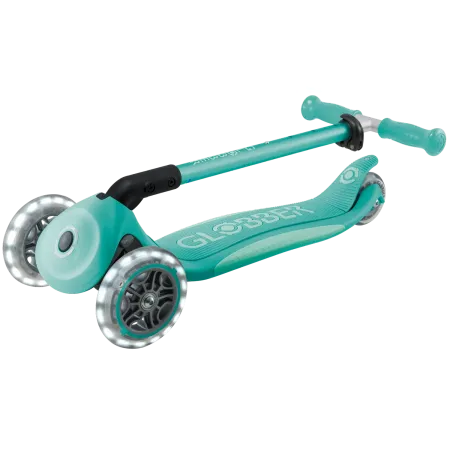 Monopattino per Bambini a 3 Ruote Verde Menta con Luci LED Regolabile
