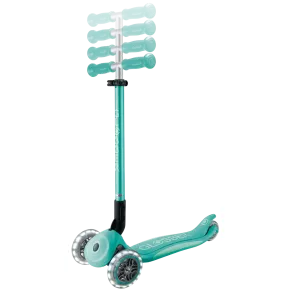 Monopattino per Bambini a 3 Ruote Verde Menta con Luci LED Regolabile 2
