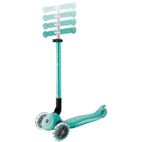 Monopattino per Bambini a 3 Ruote Verde Menta con Luci LED Regolabile