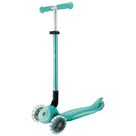 Monopattino per Bambini a 3 Ruote Verde Menta con Luci LED Regolabile