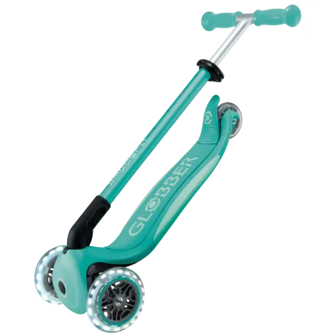 Monopattino per Bambini a 3 Ruote Verde Menta con Luci LED Regolabile