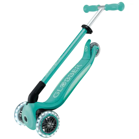 Monopattino per Bambini a 3 Ruote Verde Menta con Luci LED Regolabile