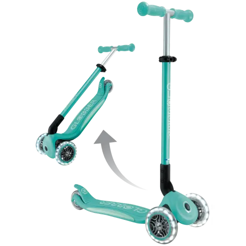 Monopattino per Bambini a 3 Ruote Verde Menta con Luci LED Regolabile