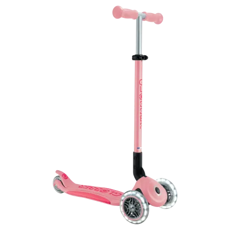 Monopattino per Bambini 3 Ruote Rosa Pastello con Luci LED Regolabile