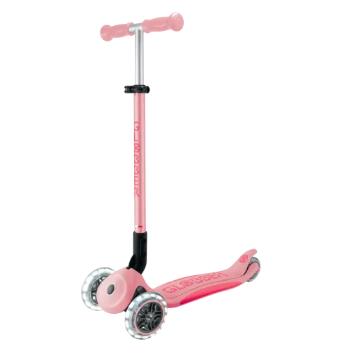 Monopattino per Bambini 3 Ruote Rosa Pastello con Luci LED Regolabile