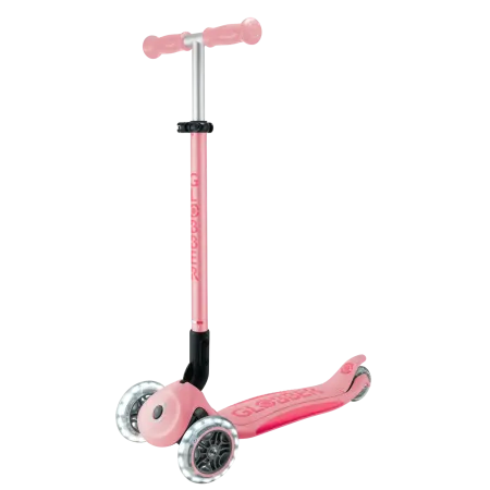 Monopattino per Bambini 3 Ruote Rosa Pastello con Luci LED Regolabile