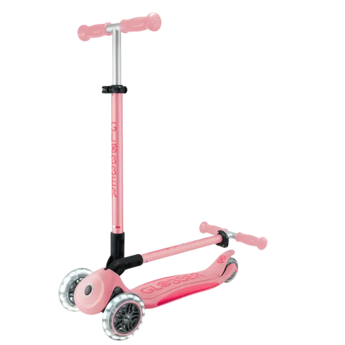 Monopattino per Bambini 3 Ruote Rosa Pastello con Luci LED Regolabile
