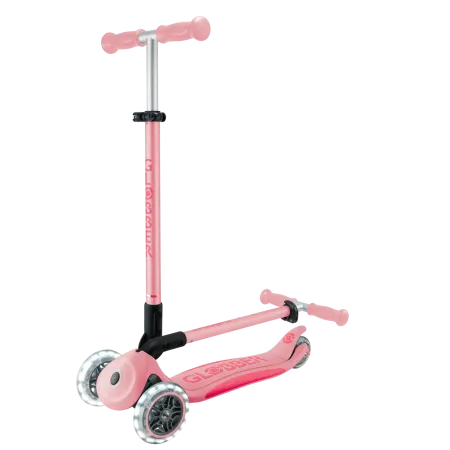 Monopattino per Bambini 3 Ruote Rosa Pastello con Luci LED Regolabile