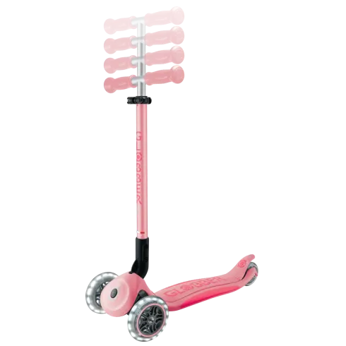 Monopattino per Bambini 3 Ruote Rosa Pastello con Luci LED Regolabile