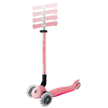 Monopattino per Bambini 3 Ruote Rosa Pastello con Luci LED Regolabile