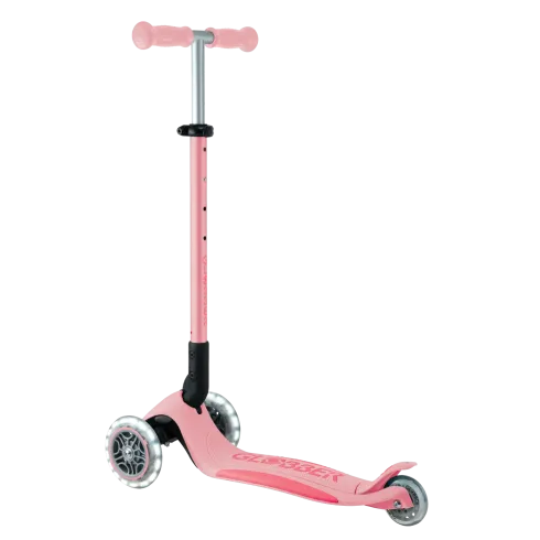 Monopattino per Bambini 3 Ruote Rosa Pastello con Luci LED Regolabile