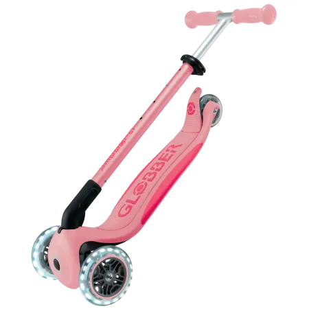 Monopattino per Bambini 3 Ruote Rosa Pastello con Luci LED Regolabile