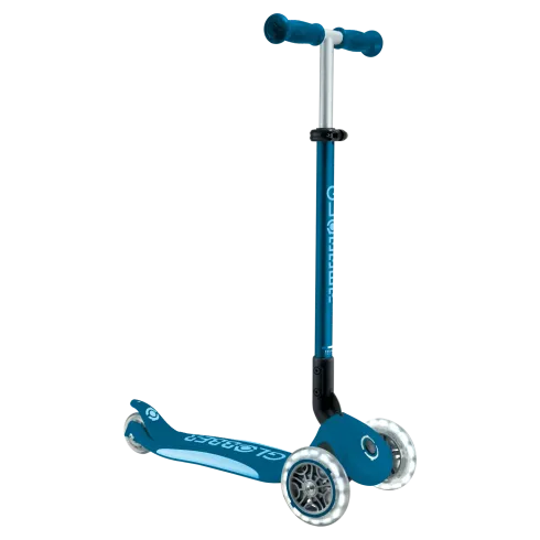 Monopattino per Bambini a 3 Ruote Blu Petrolio con Luci LED Regolabile