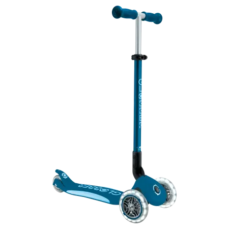 Monopattino per Bambini a 3 Ruote Blu Petrolio con Luci LED Regolabile