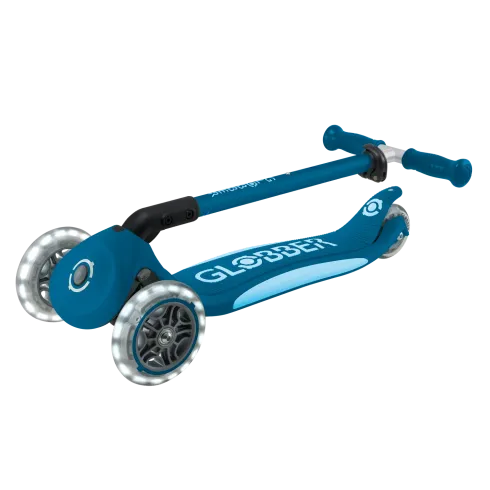 Monopattino per Bambini a 3 Ruote Blu Petrolio con Luci LED Regolabile