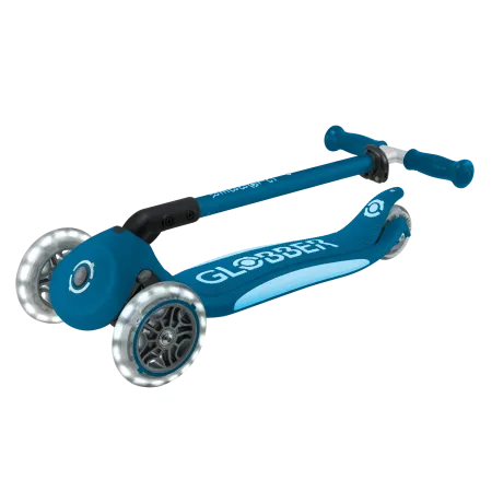 Monopattino per Bambini a 3 Ruote Blu Petrolio con Luci LED Regolabile