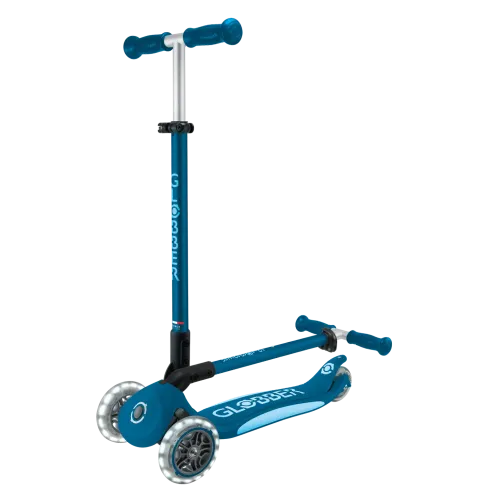 Monopattino per Bambini a 3 Ruote Blu Petrolio con Luci LED Regolabile