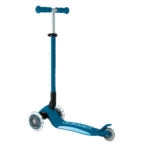 Monopattino per Bambini a 3 Ruote Blu Petrolio con Luci LED Regolabile