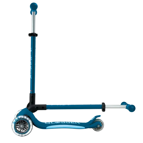 Monopattino per Bambini a 3 Ruote Blu Petrolio con Luci LED Regolabile