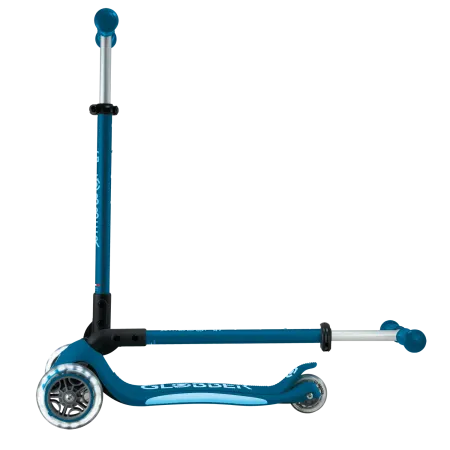Monopattino per Bambini a 3 Ruote Blu Petrolio con Luci LED Regolabile
