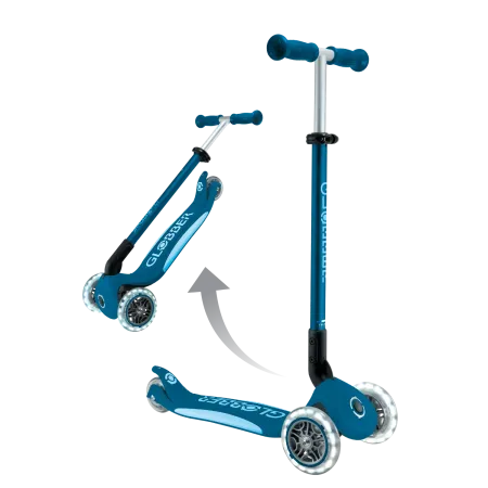 Monopattino per Bambini a 3 Ruote Blu Petrolio con Luci LED Regolabile