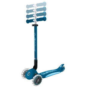 Monopattino per Bambini a 3 Ruote Blu Petrolio con Luci LED Regolabile 2