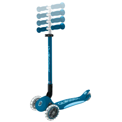 Monopattino per Bambini a 3 Ruote Blu Petrolio con Luci LED Regolabile