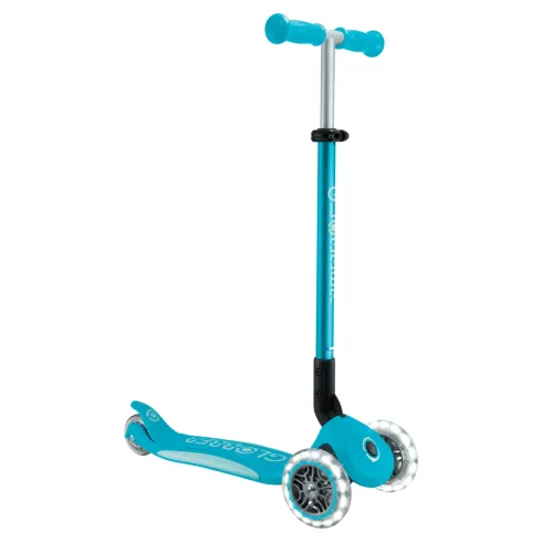 Monopattino per Bambini a 3 Ruote Blu Acqua con Luci LED Regolabile
