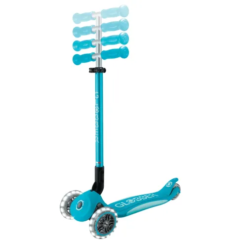 Monopattino per Bambini a 3 Ruote Blu Acqua con Luci LED Regolabile